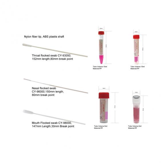 Viral transport medium tube with swab