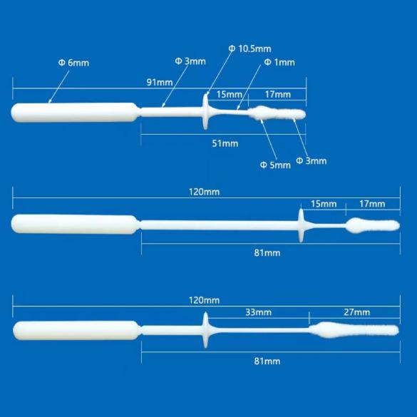 Flocked Nasal Swab With Stopper, Nylon Mid-Turbinate Swab