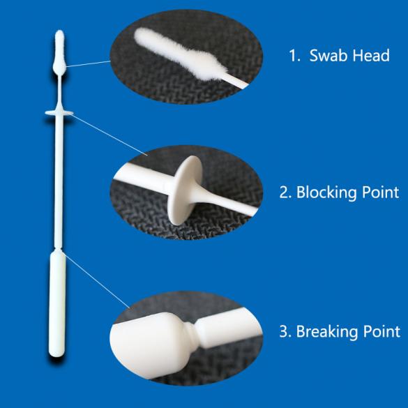 Flocked Nasal Swab With Stopper, Nylon Mid-Turbinate Swab