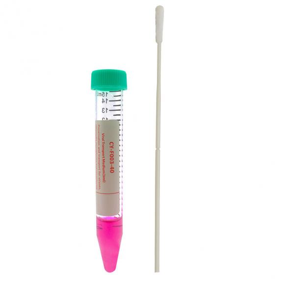 Viral transport medium tube with swab